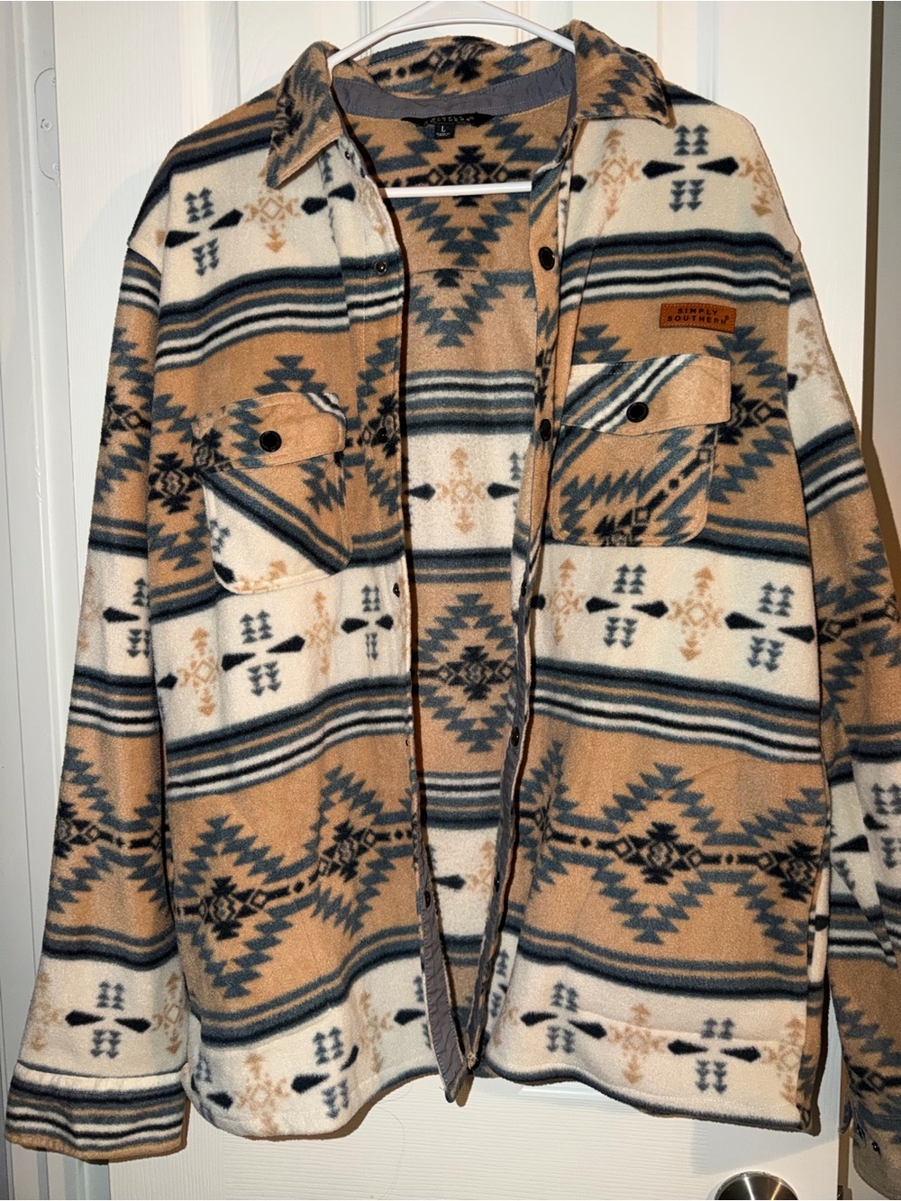 Simply Southern Aztec Lightweight Shirt Jacket